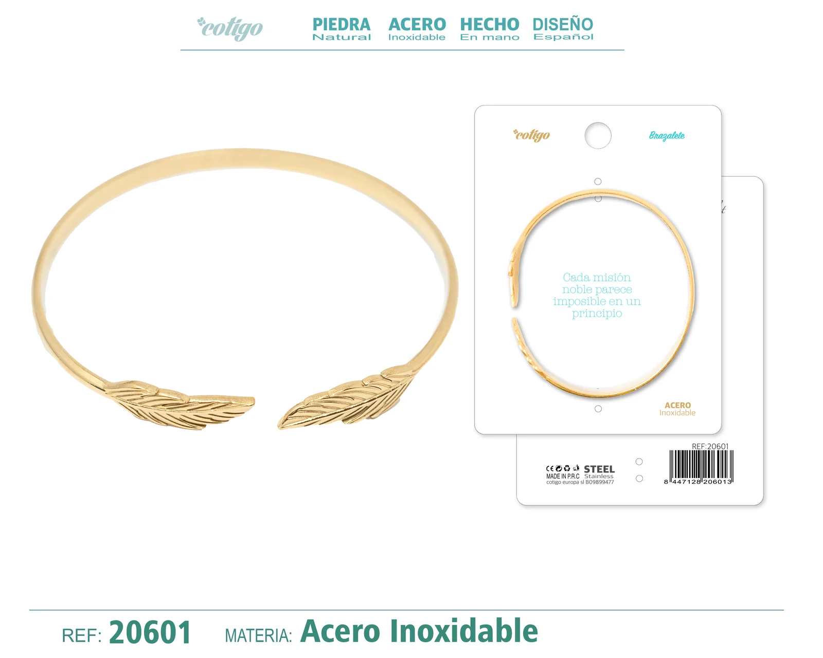 BRAZALETE ACERO COLOR DORADO