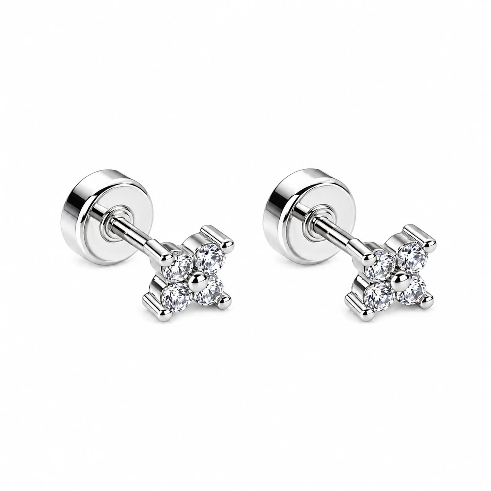 Pendiente-Piercing Bañado Oro 18K y con Circonita