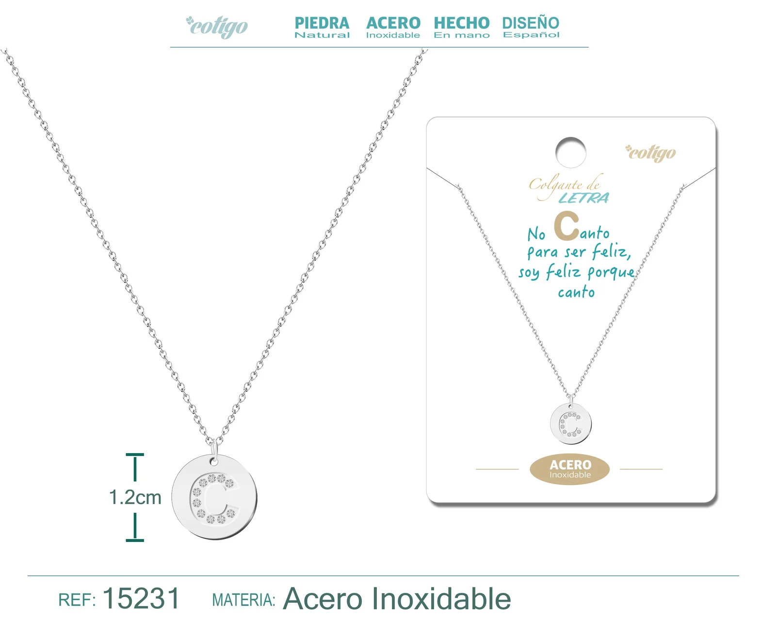 COLLAR LETRA C COLOR PLATEADO
