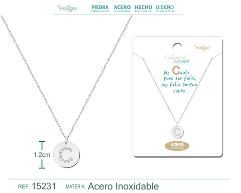 COLLAR LETRA C COLOR PLATEADO