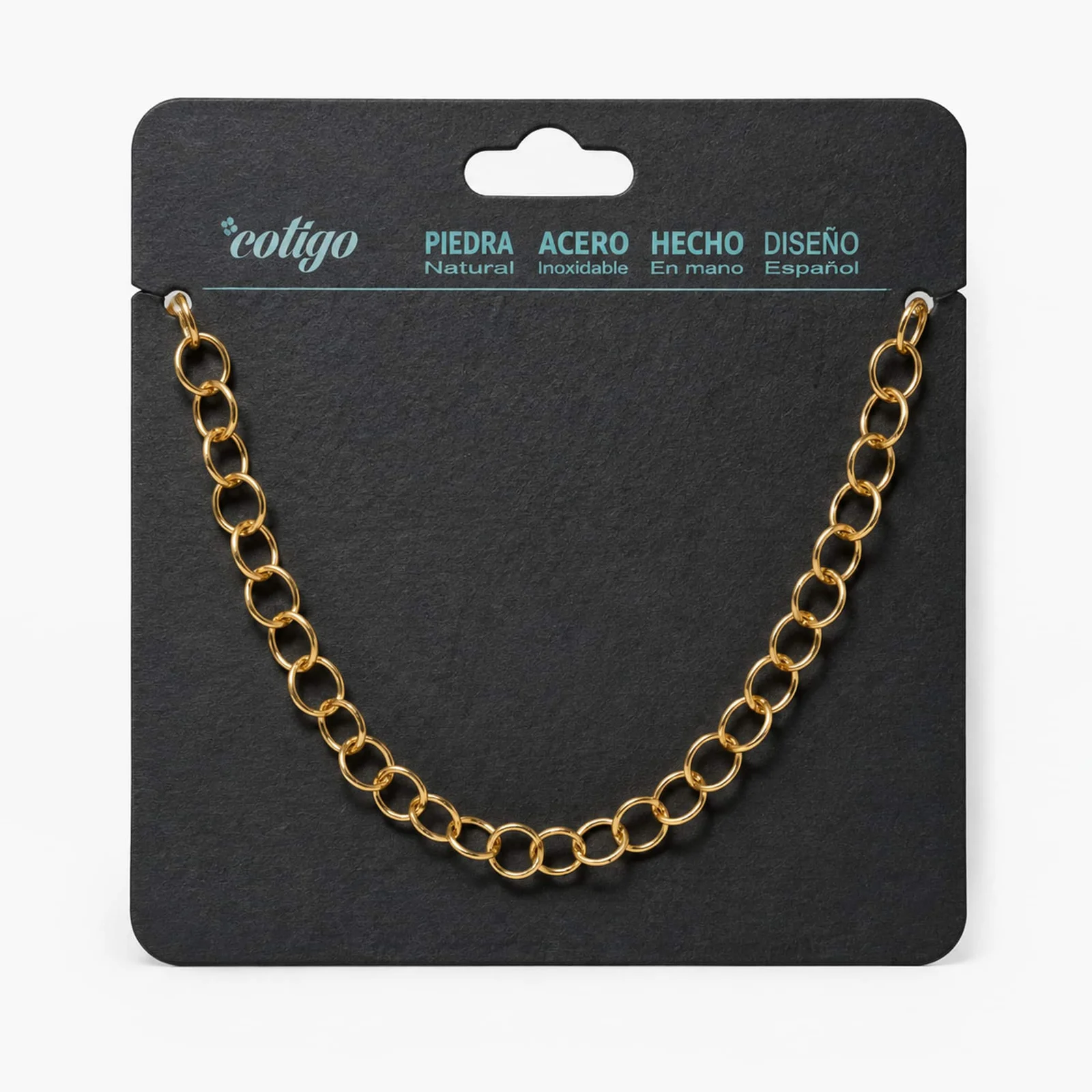 COLLAR DE CADENA ACERO DORADO