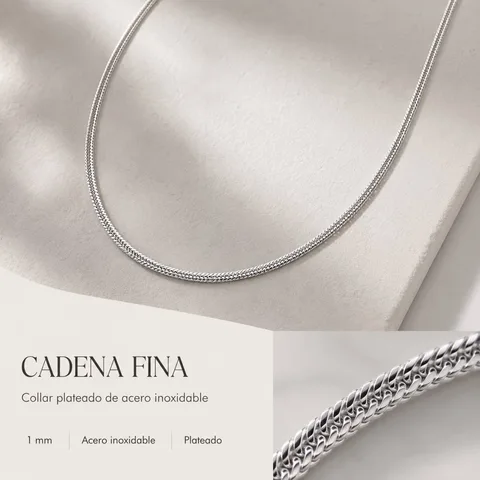 COLLAR DE CADENA ACERO PLATEADO