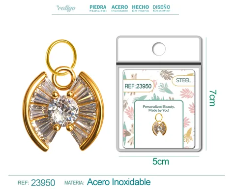 CHARM DE COBRE CHAPADO ORO 14K CON CIRCONITA