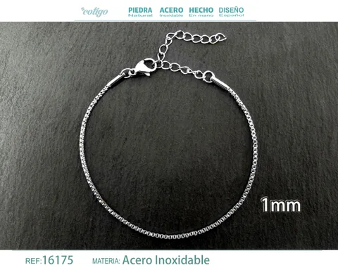 PULSERA DE CADENA ACERO PLATEADO