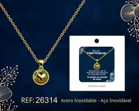 Collar Acero con Circonita para Regalar a  HERMANA