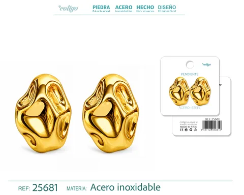 Pendiente Acero Inoxidable color Dorado