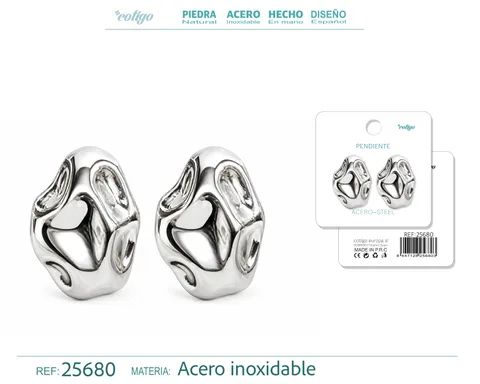 Pendiente Acero Inoxidable color Plateado