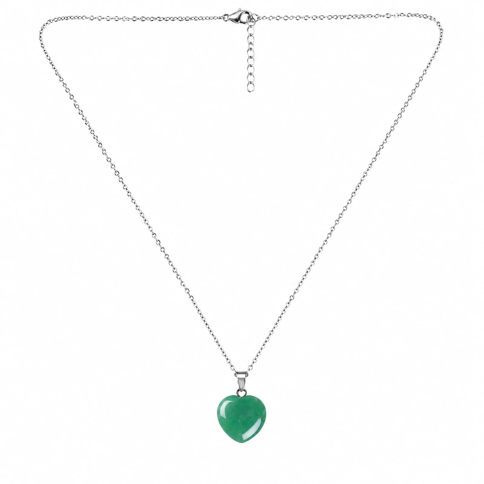 Colgante Piedra Aventurina Verde con cadena Acero Inoxidable