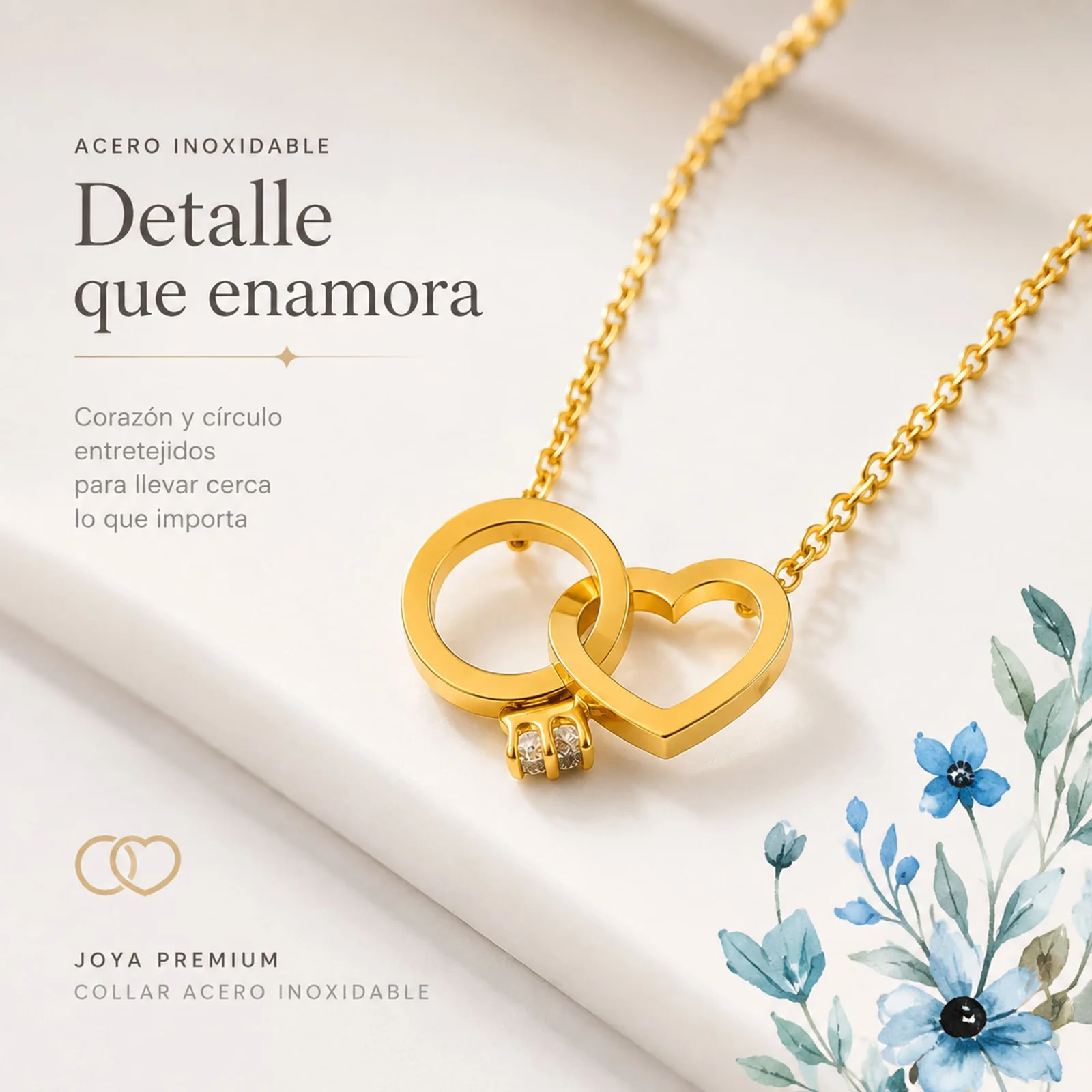 COLLAR ACERO INOXIDABLE CON SOBRE