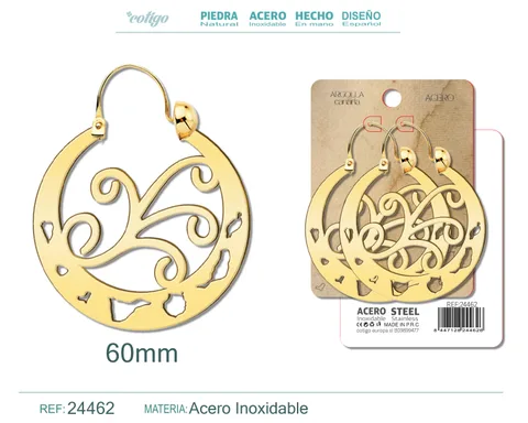 ARGOLLA CANARIA 60MM ACERO COLOR DORADO