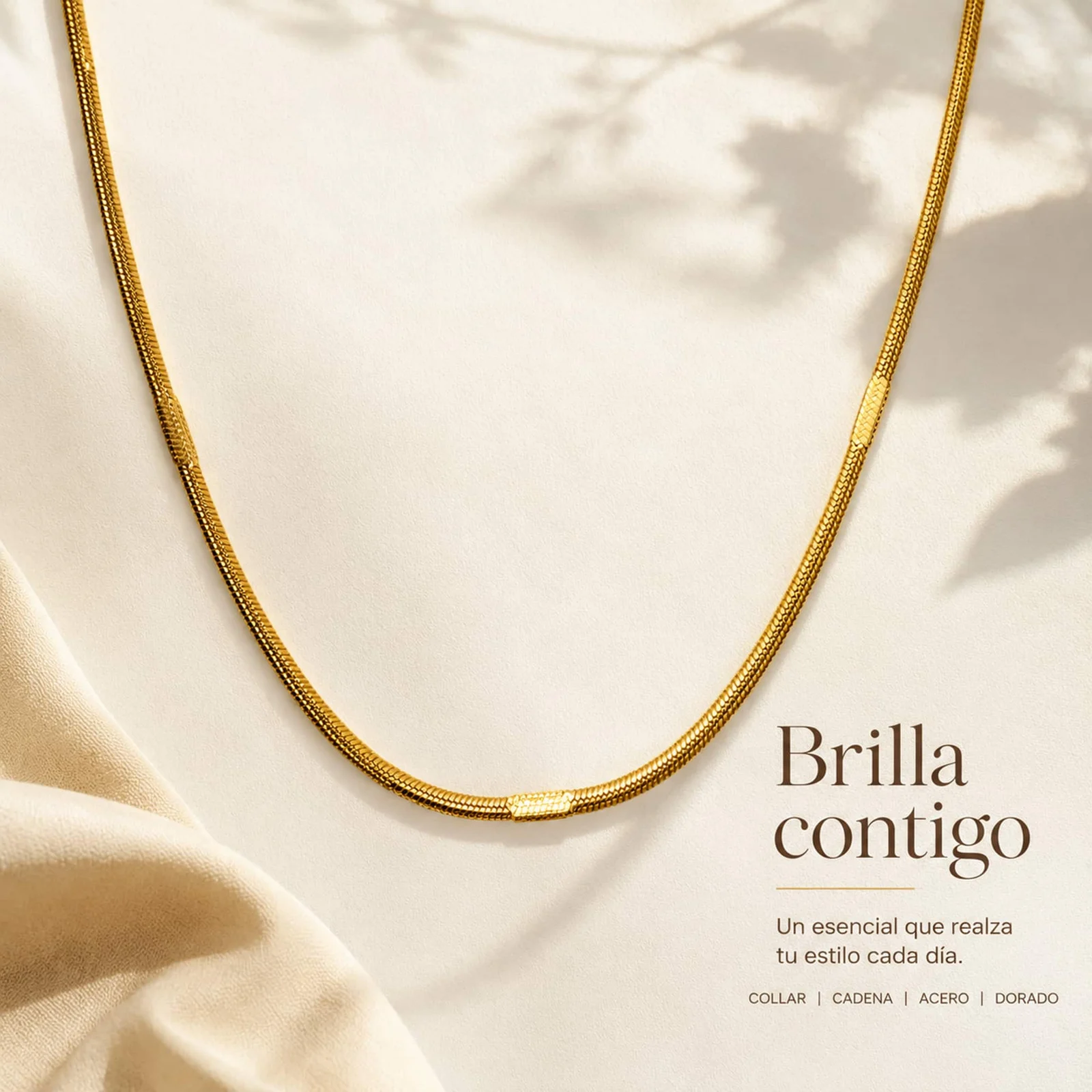 COLLAR DE CADENA ACERO DORADO