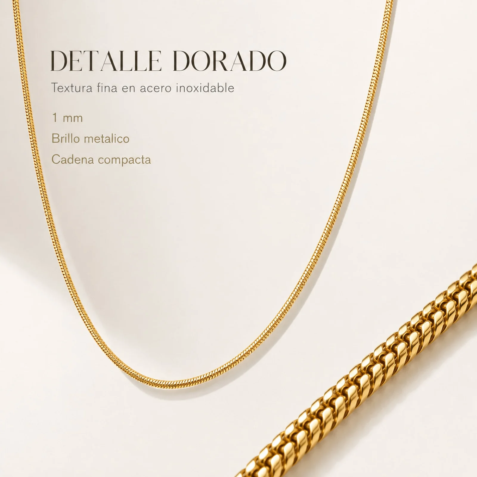 COLLAR DE CADENA ACERO DORADO