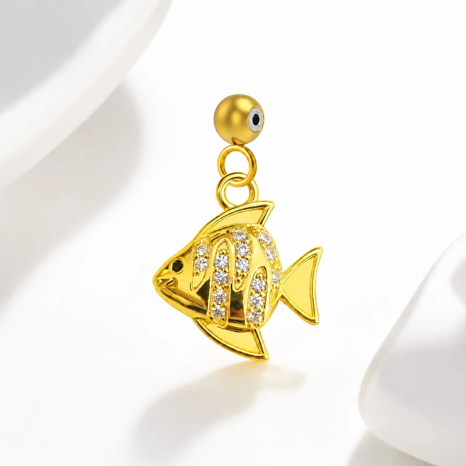 CHARM DE COBRE CHAPADO ORO 14K CON CIRCONITA-CON BOLA DE GOMA