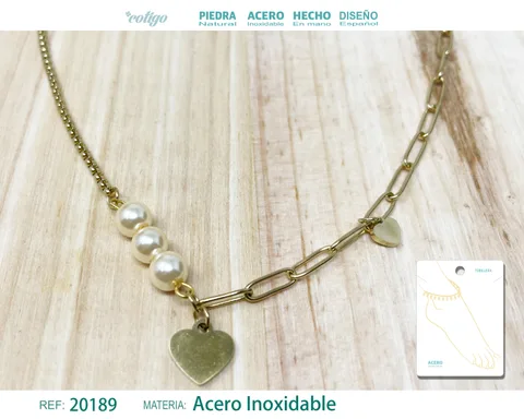 TOBILLERA ACERO COLOR DORADO
