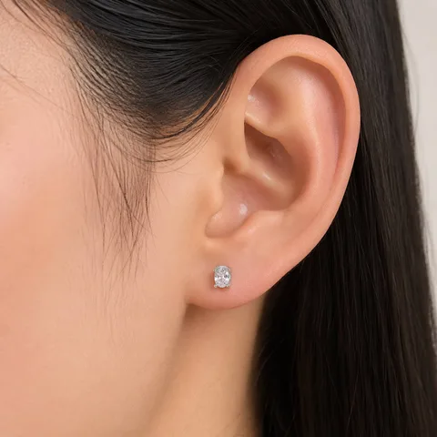 Pendiente-Piercing Bañado Oro 18K y con Circonita