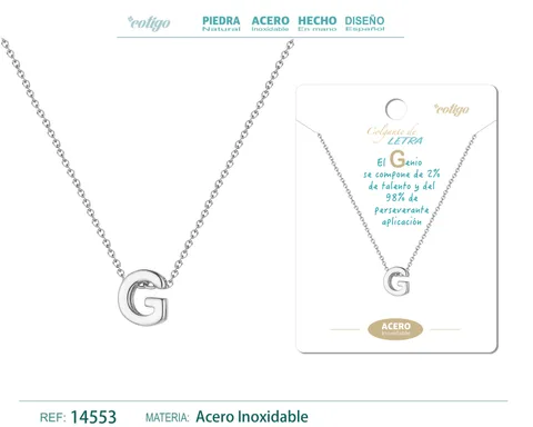 COLLAR LETRA G COLOR PLATEADO