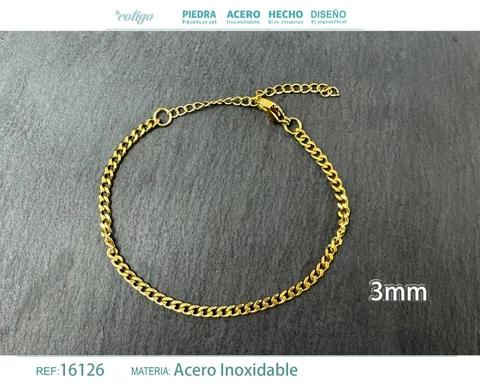 PULSERA DE CADENA ACERO DORADO