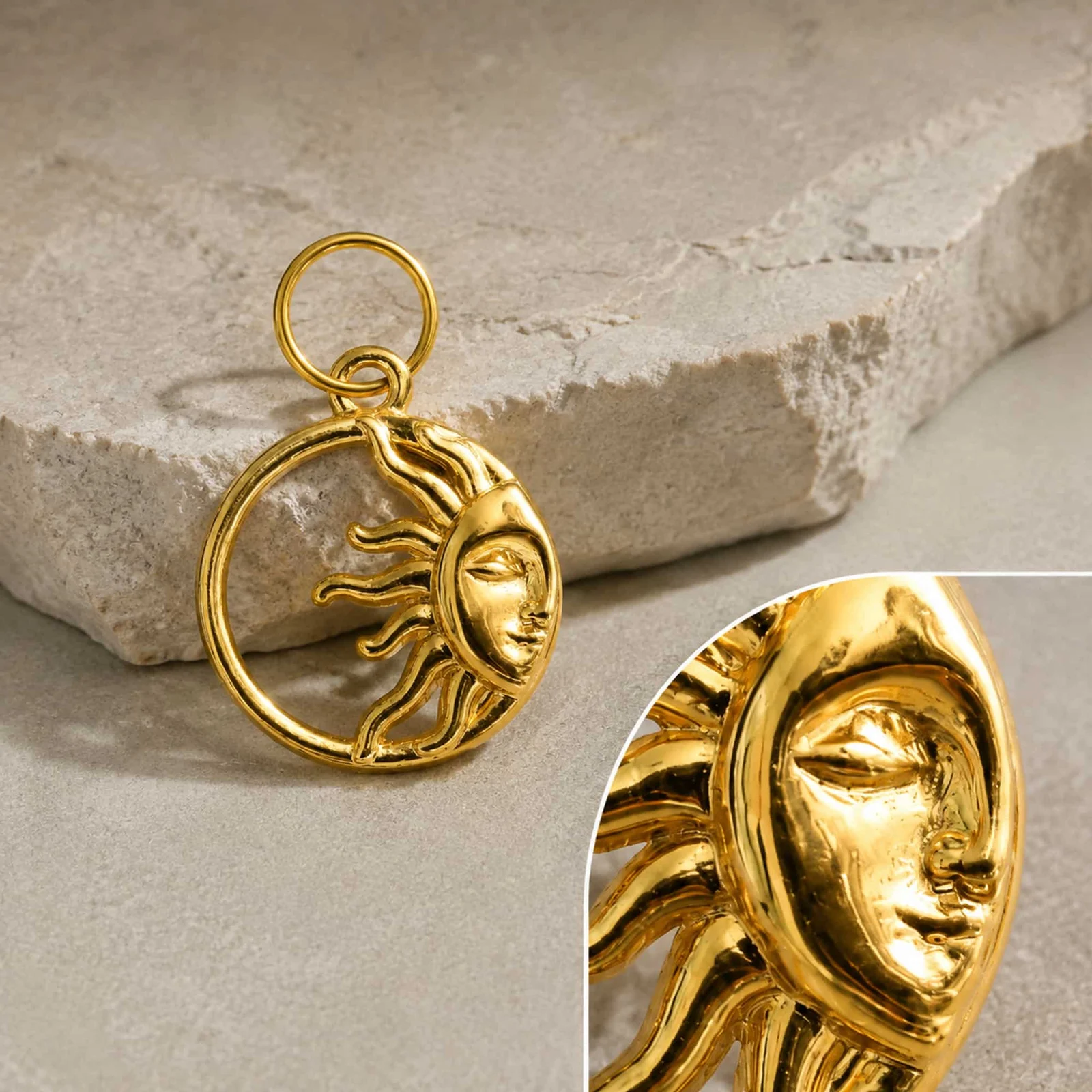 CHARM ACERO DORADO CHAPADO ORO 14 K