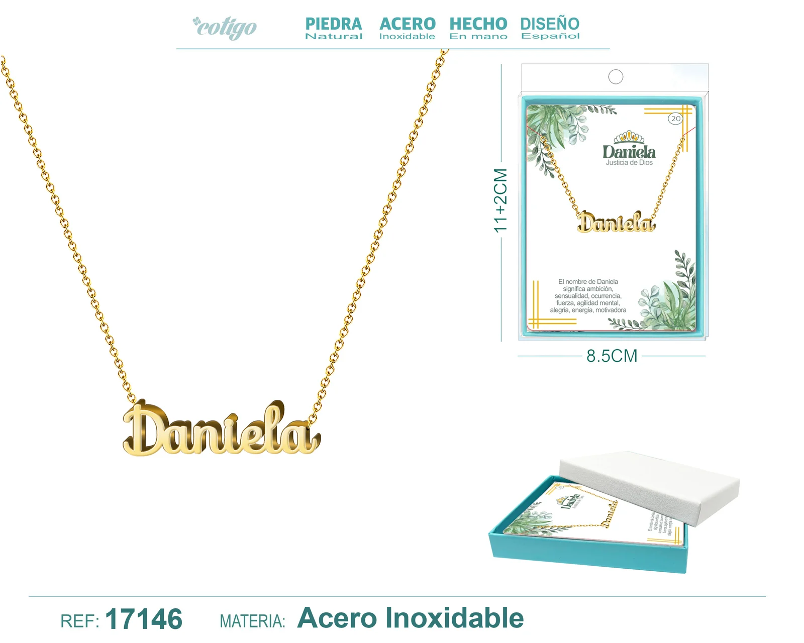 COLLAR DANIELA ACERO COLOR DORADO