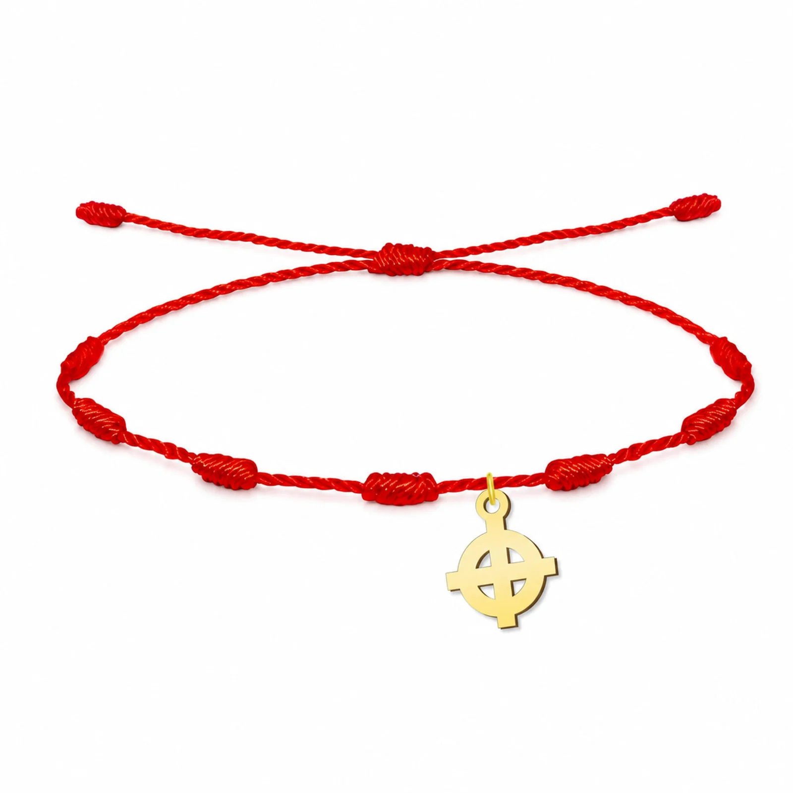 PULSERA 7 NUDOS CON CRUZ CELTA COLOR DORADO