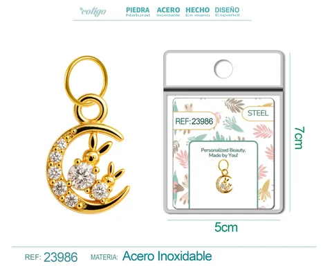 CHARM DE COBRE CHAPADO ORO 14K CON CIRCONITA