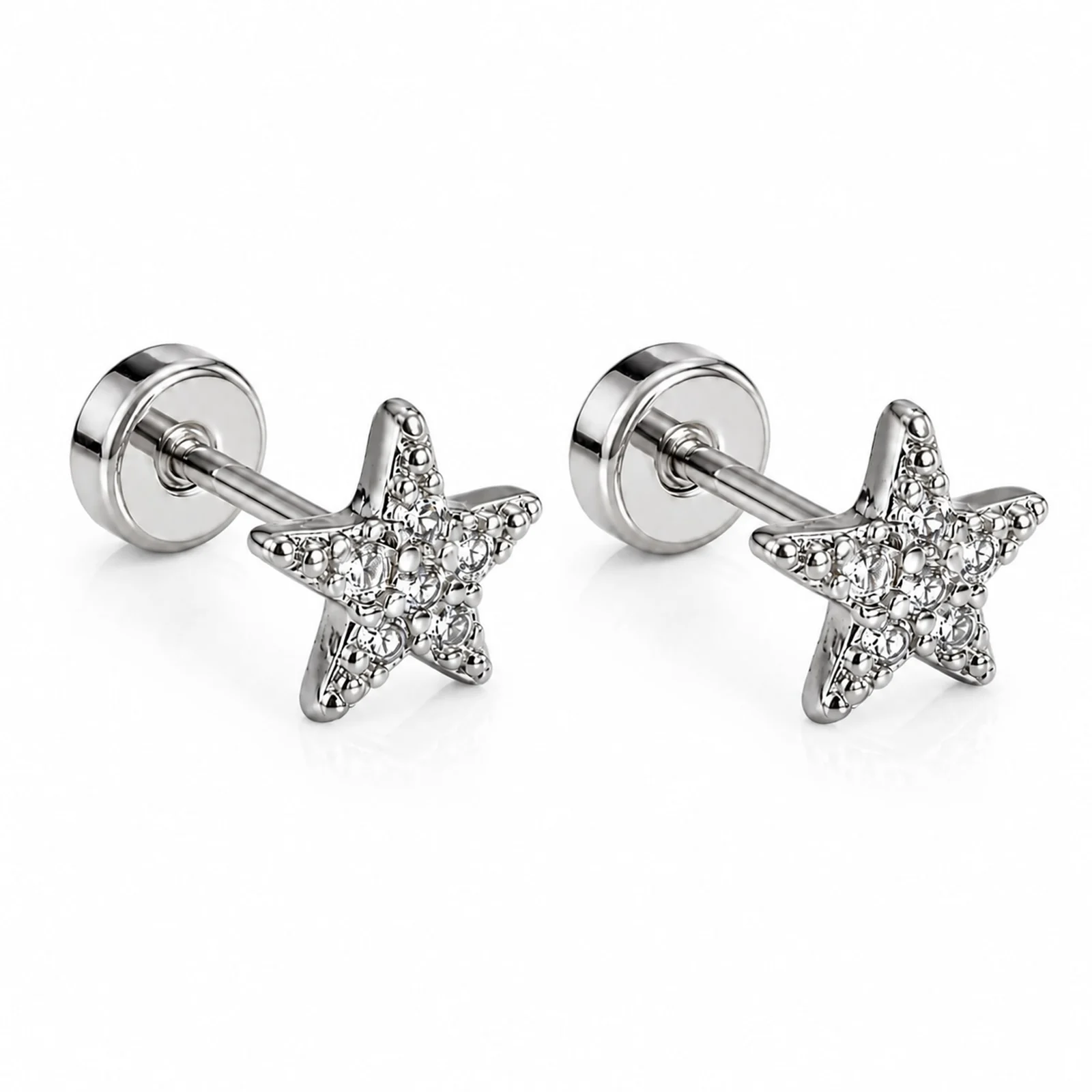 Pendiente-Piercing Bañado Oro 18K y con Circonita