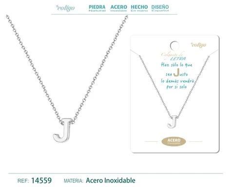 COLLAR LETRA J COLOR PLATEADO