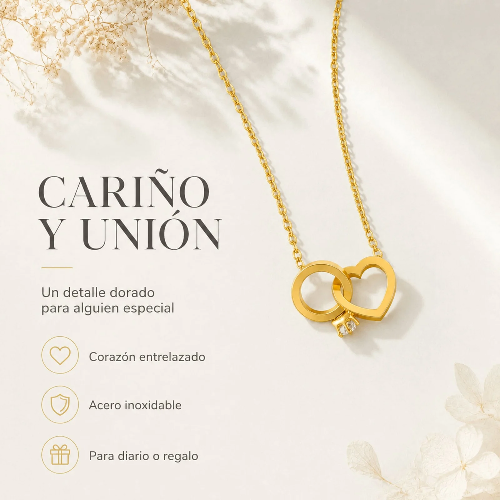 COLLAR ACERO INOXIDABLE CON SOBRE