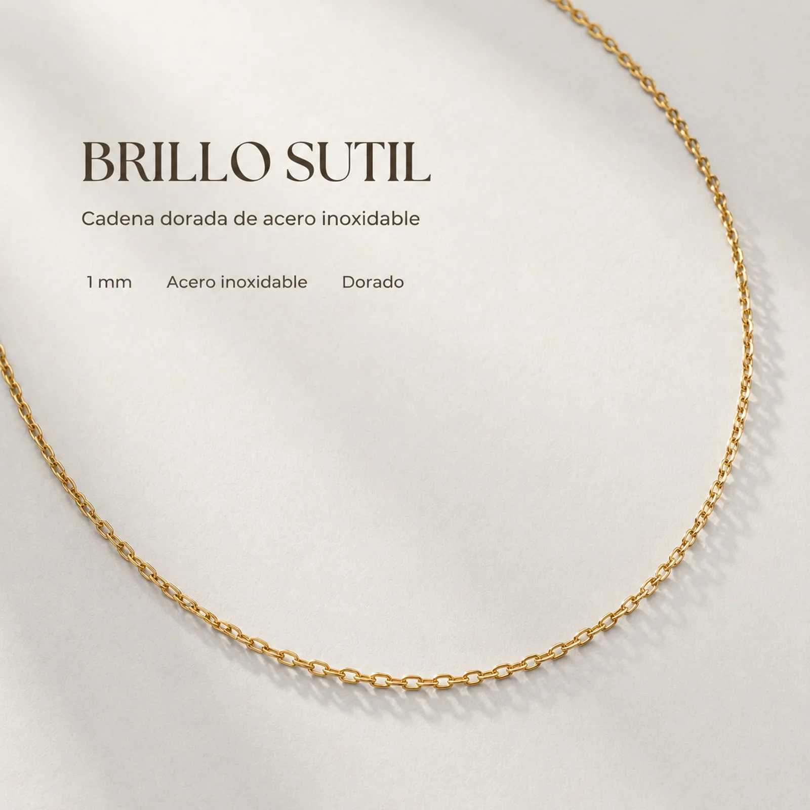 COLLAR DE CADENA ACERO DORADO