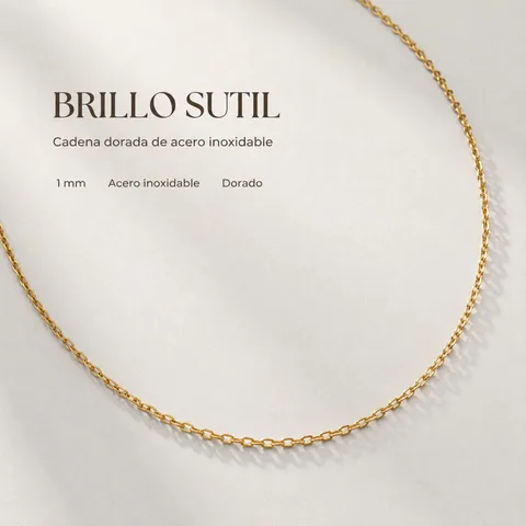 COLLAR DE CADENA ACERO DORADO