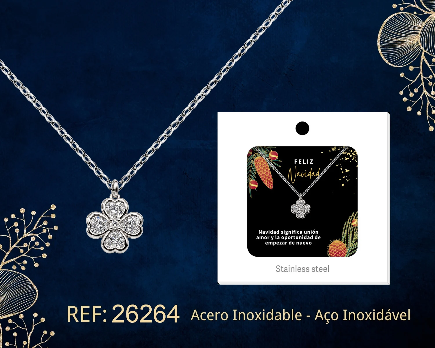 COLGANTE CHAPADO ORO 14K CON CIRCONITA PARA NAVIDAD