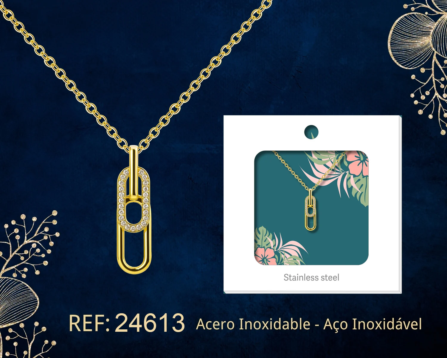 COLGANTE CHAPADO ORO 14K CON CIRCONITA
