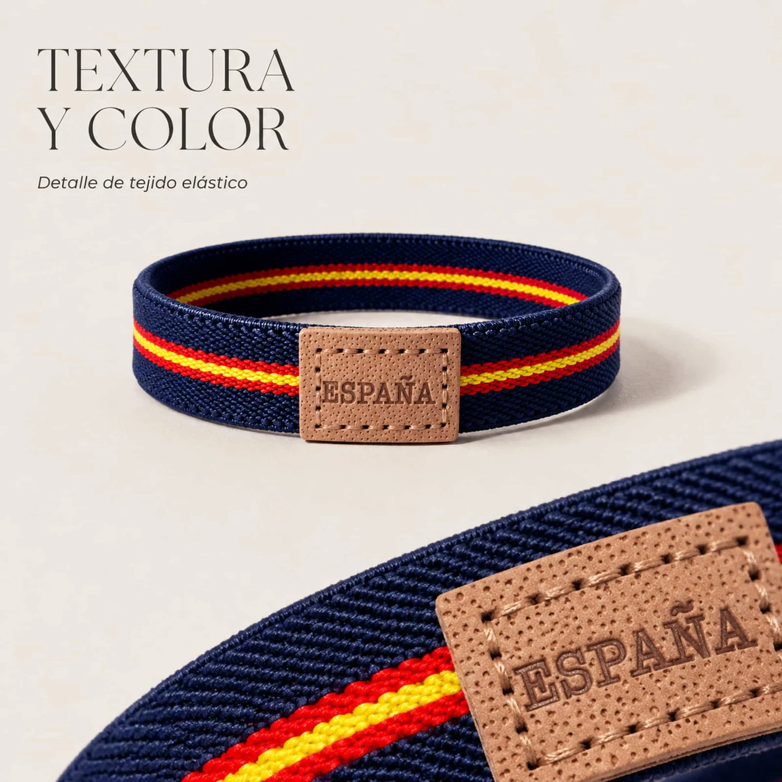 PULSERA ESPAÑA ELÁSTICO ANCHO 1.5CM VERDE