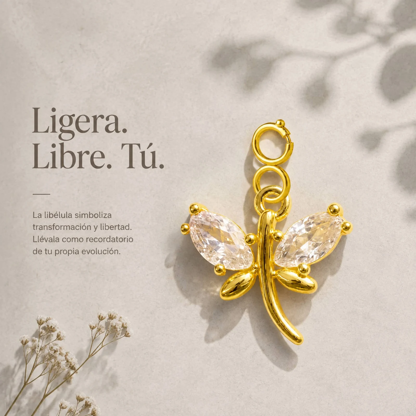CHARM DE COBRE CHAPADO A ORO 14K CON CIRCONITA-CON CIERRE
