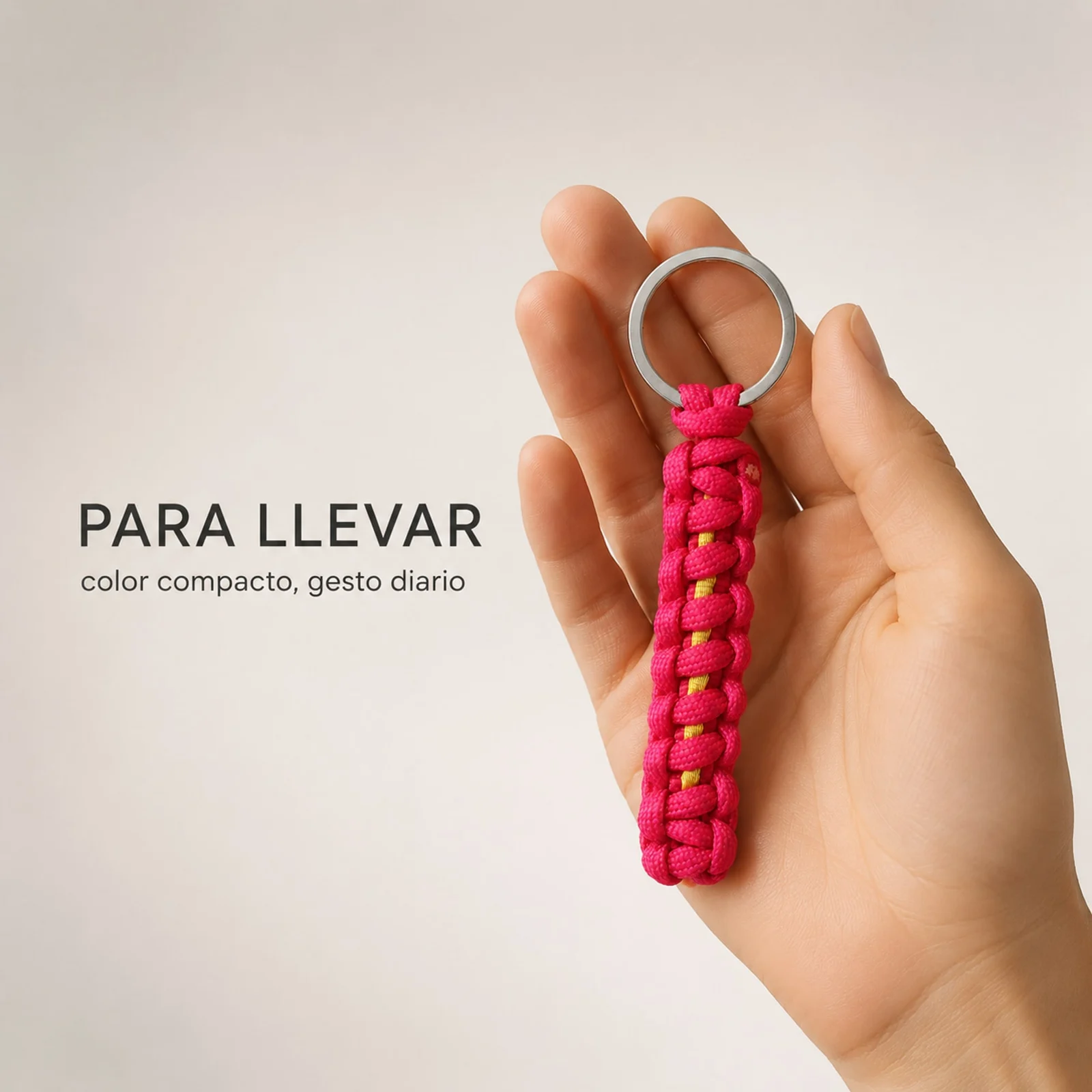 LLAVERO CUERDA CON ARO ACERO