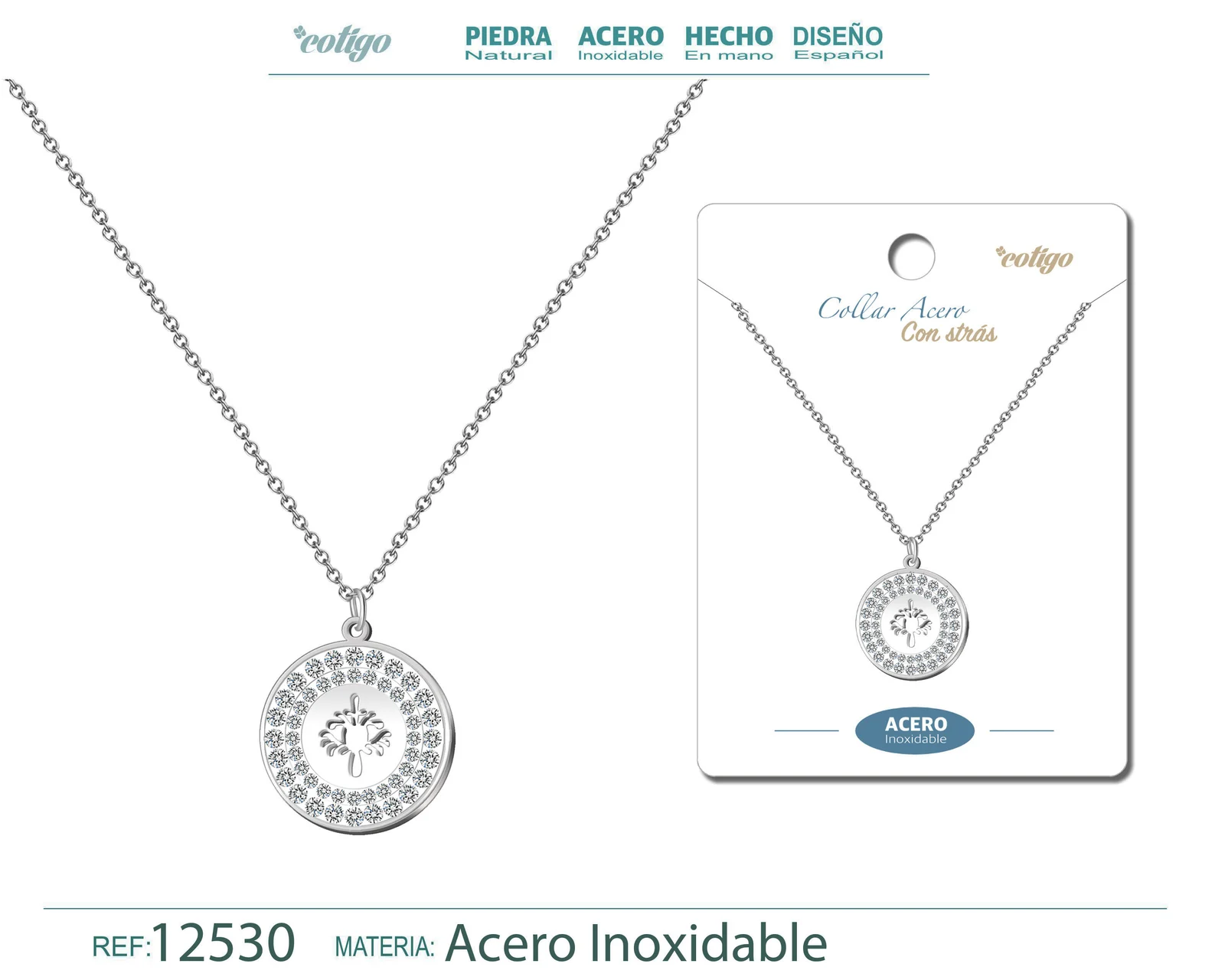 COLGANTE ACERO CON STRAS