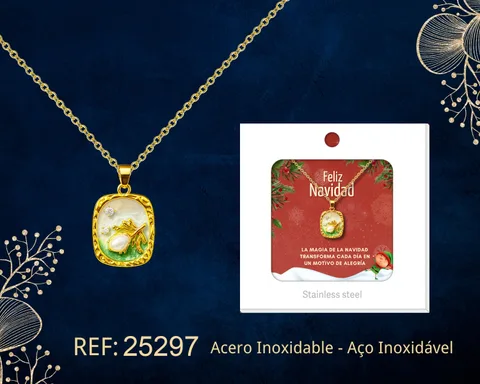 24667-COLGANTE CHAPADO ORO 14K CON CIRCONITA PARA NAVIDAD