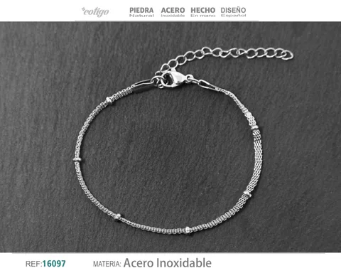 PULSERA DE CADENA ACERO PLATEADO