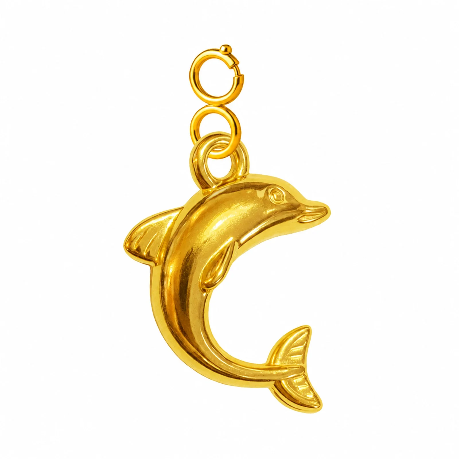 CHARM ACERO DORADO CHAPADO ORO 14 K-CON CIERRE