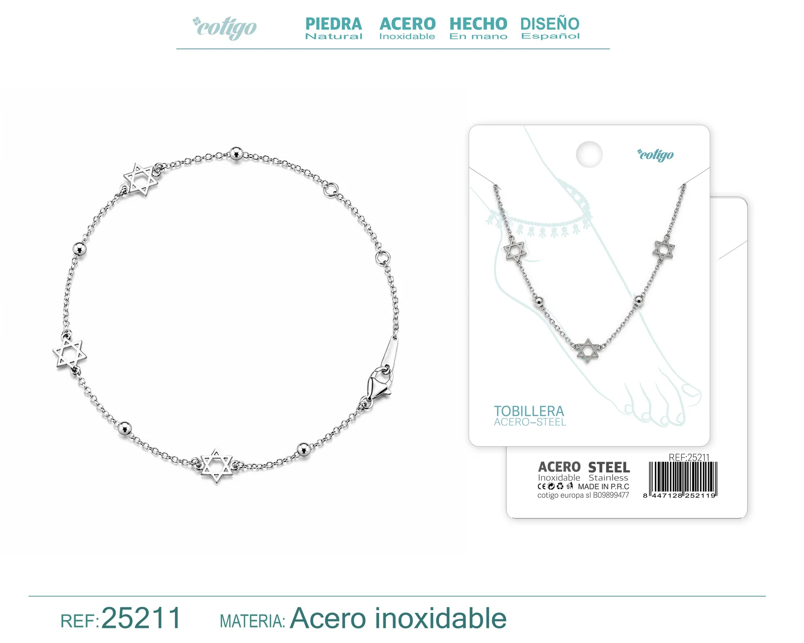 TOBILLERA ACERO INOXIDABLE