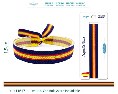 PULSERA ESPAÑA TEJIDO-AZUL