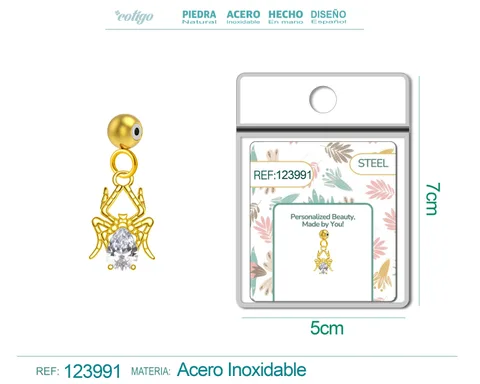 CHARM DE COBRE CHAPADO ORO 14K CON CIRCONITA-CON BOLA DE GOMA