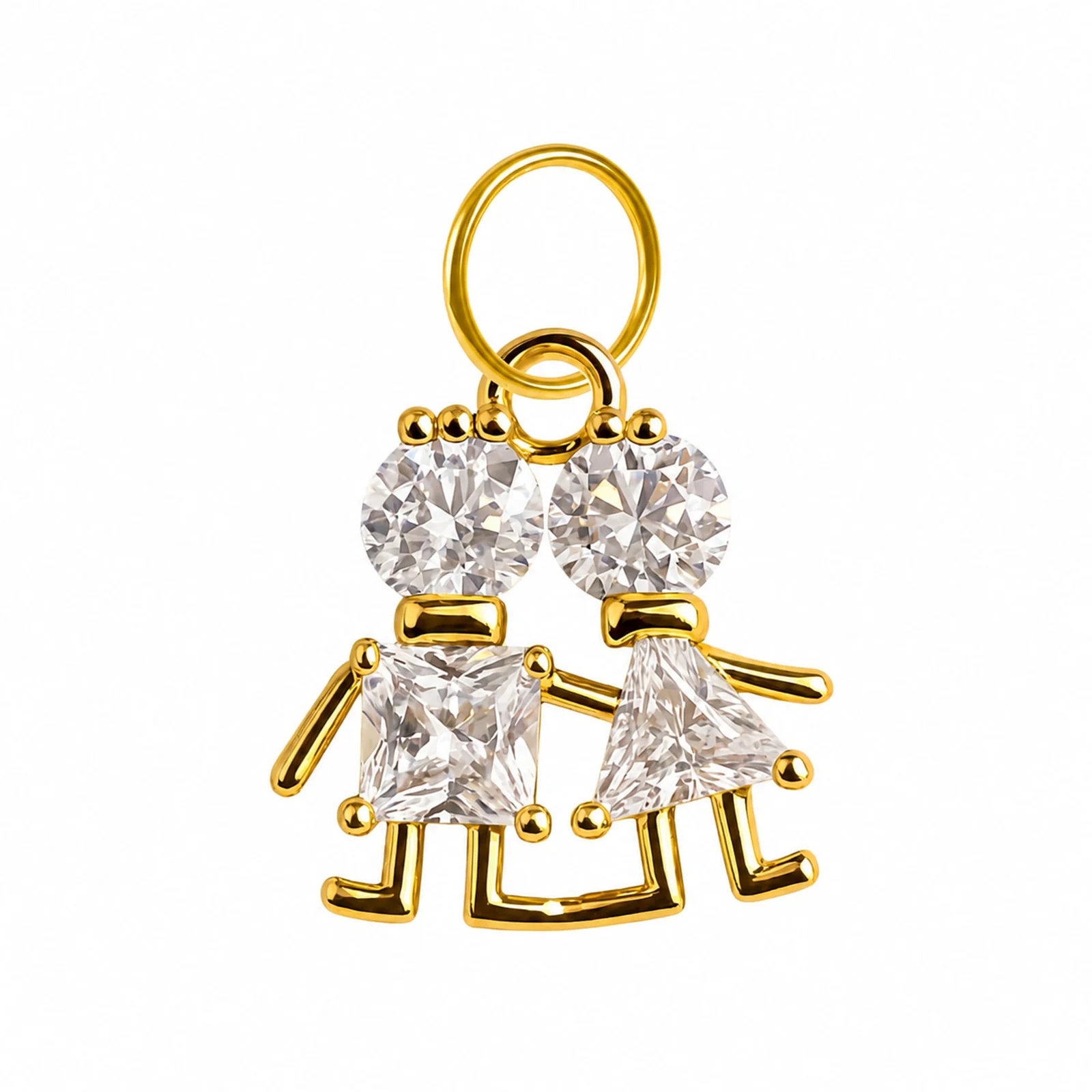 CHARM DE COBRE CHAPADO ORO 14K CON CIRCONITA