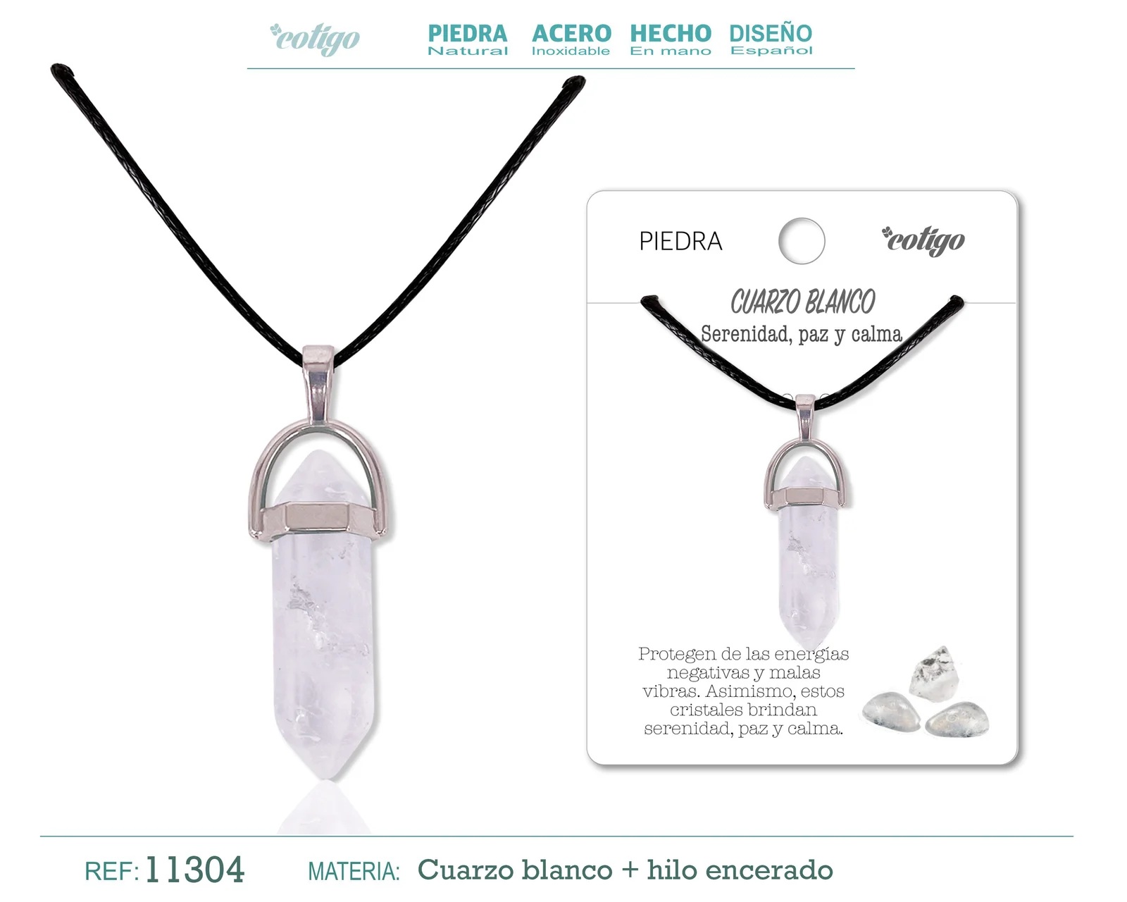 COLGANTE PUNTO CUARZO BLANCO