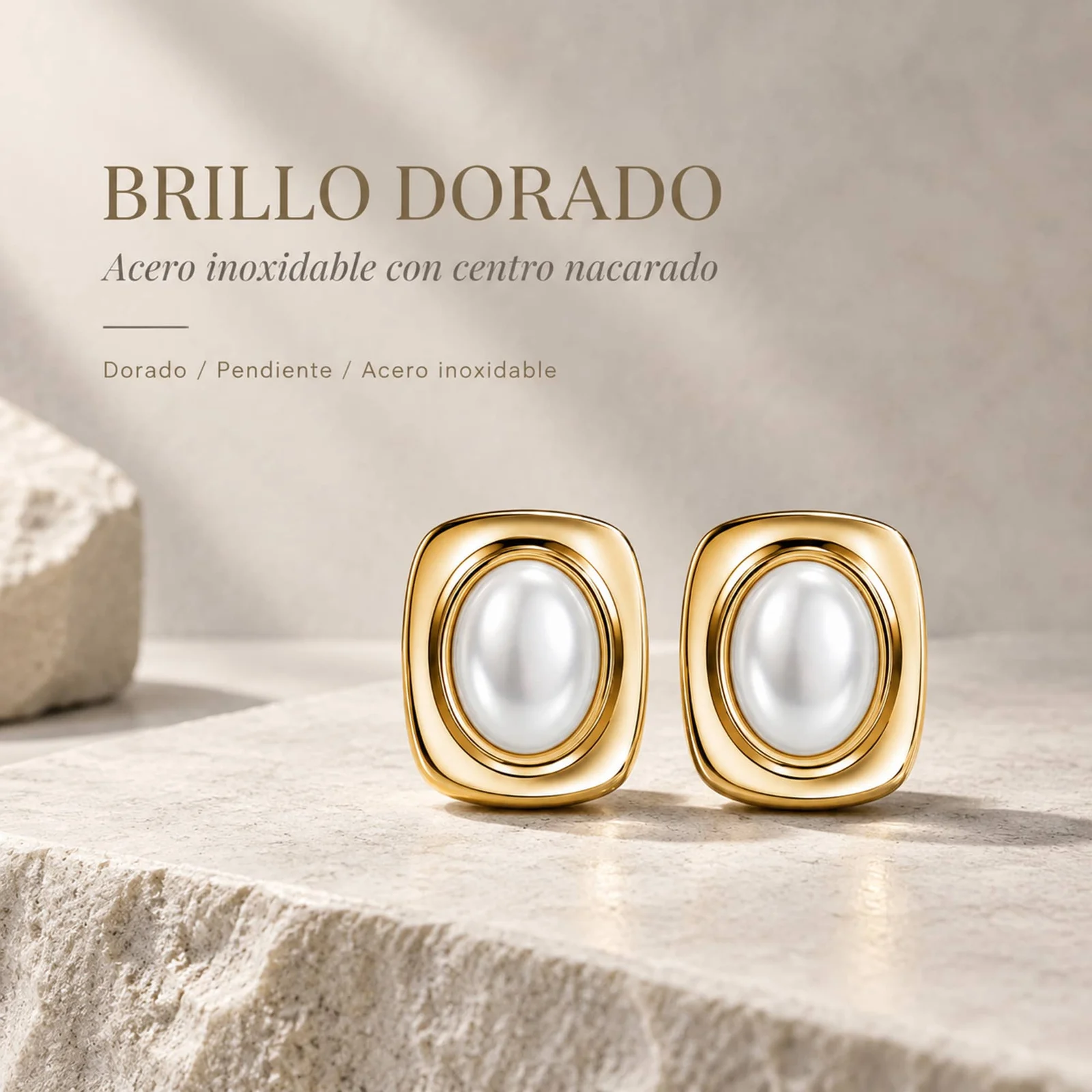 Pendiente Acero Inoxidable color Dorado