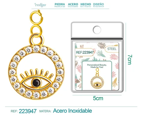 CHARM DE COBRE CHAPADO A ORO 14K CON CIRCONITA-CON CIERRE