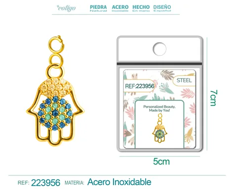 CHARM DE COBRE CHAPADO A ORO 14K CON CIRCONITA-CON CIERRE