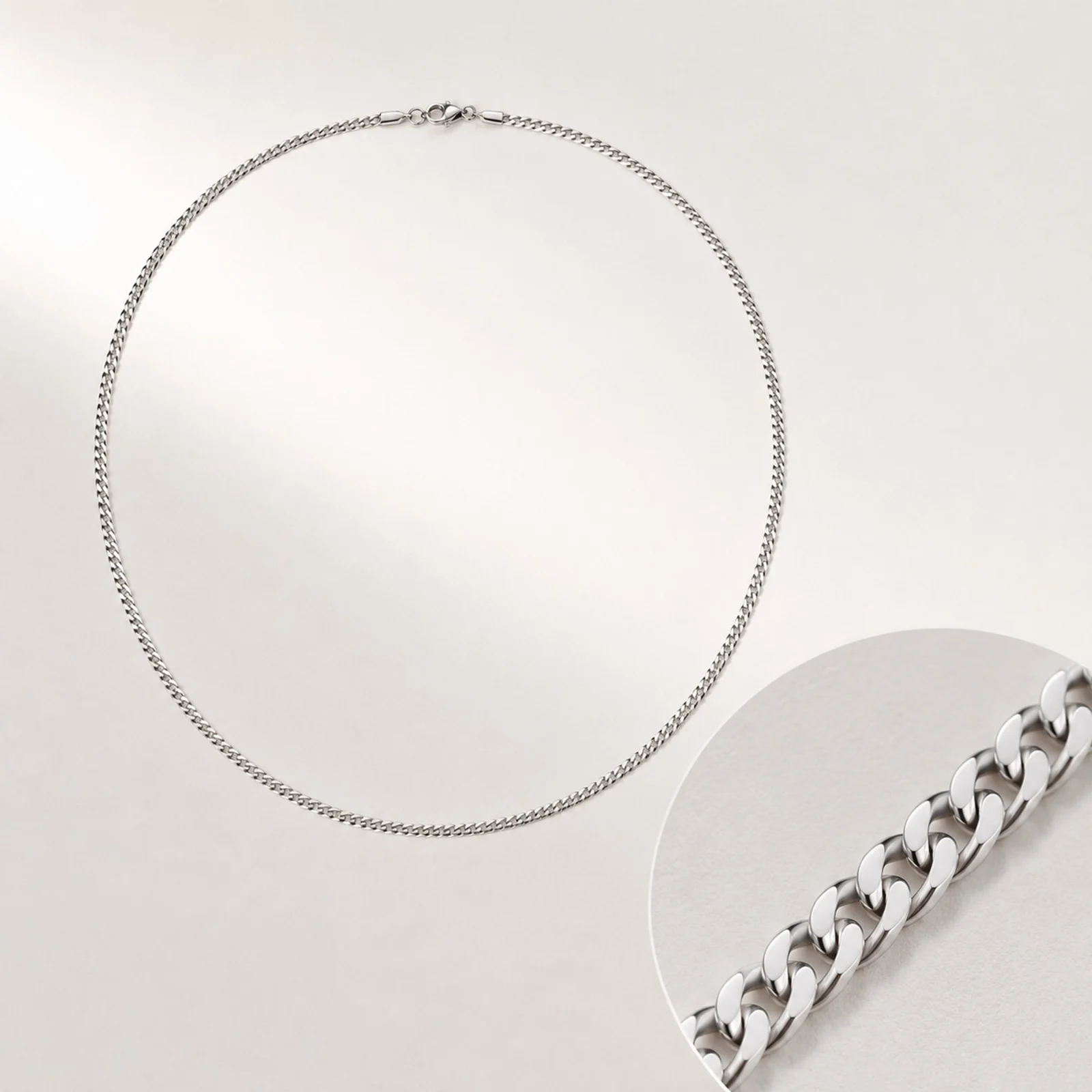 COLLAR DE CADENA ACERO PLATEADO