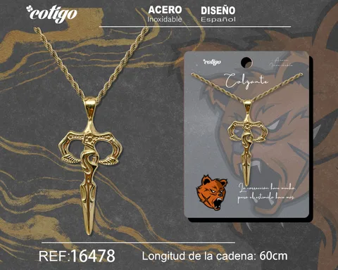 COLGANE HOMBRE ACERO COLOR DORADO
