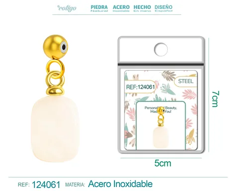 CHARM ACERO DORADO CHAPADO ORO 14 K-CON BOLA DE GOMA